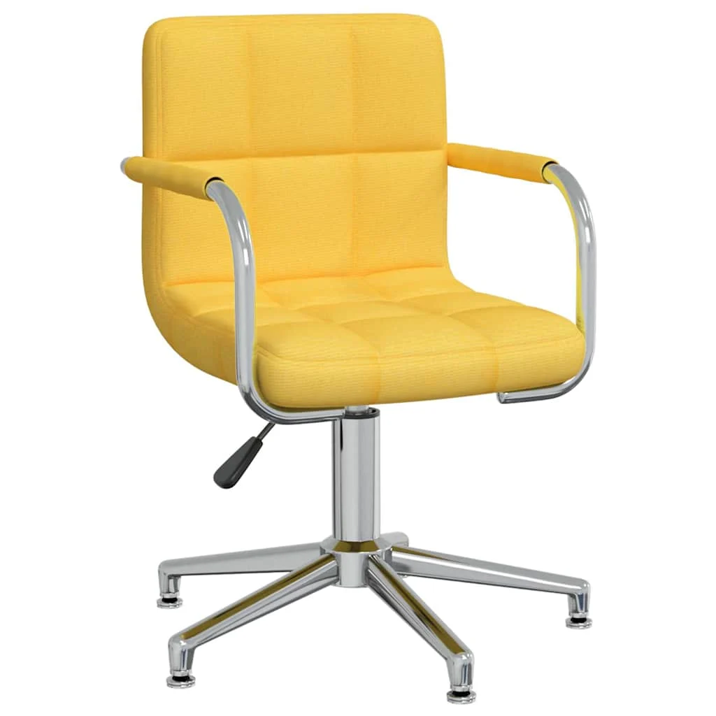 Chaise pivotante de bureau 48 x 47 x 88,5 cm jaune moutarde tissu – vue de face