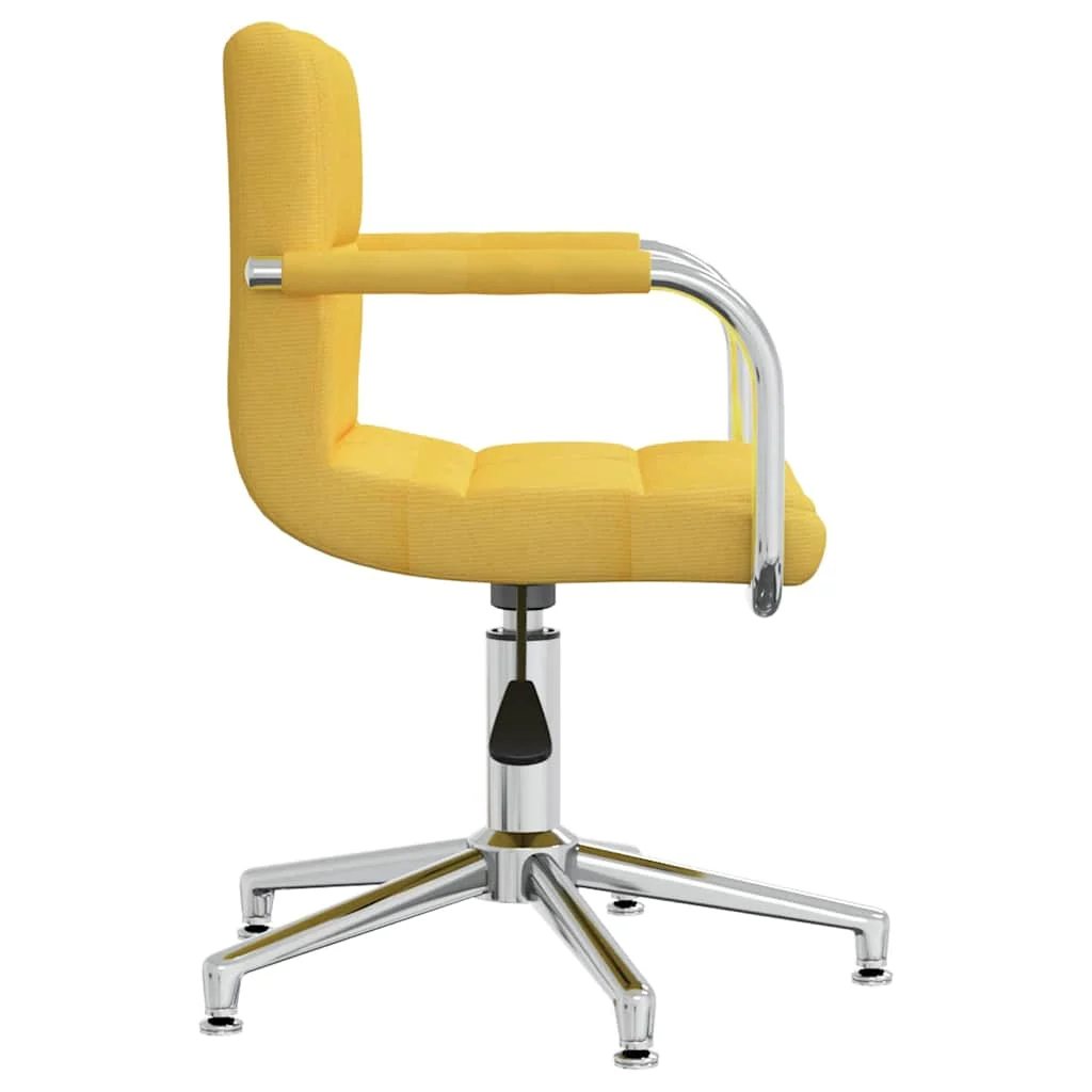 Chaise pivotante de bureau 48 x 47 x 88,5 cm jaune moutarde tissu – vue de détail