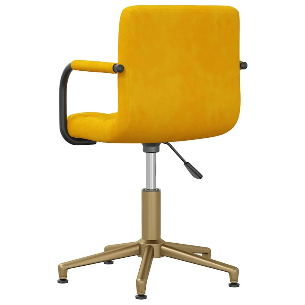 Chaise pivotante de bureau 48 x 47 x 88,5 cm jaune moutarde velours – vue en situation