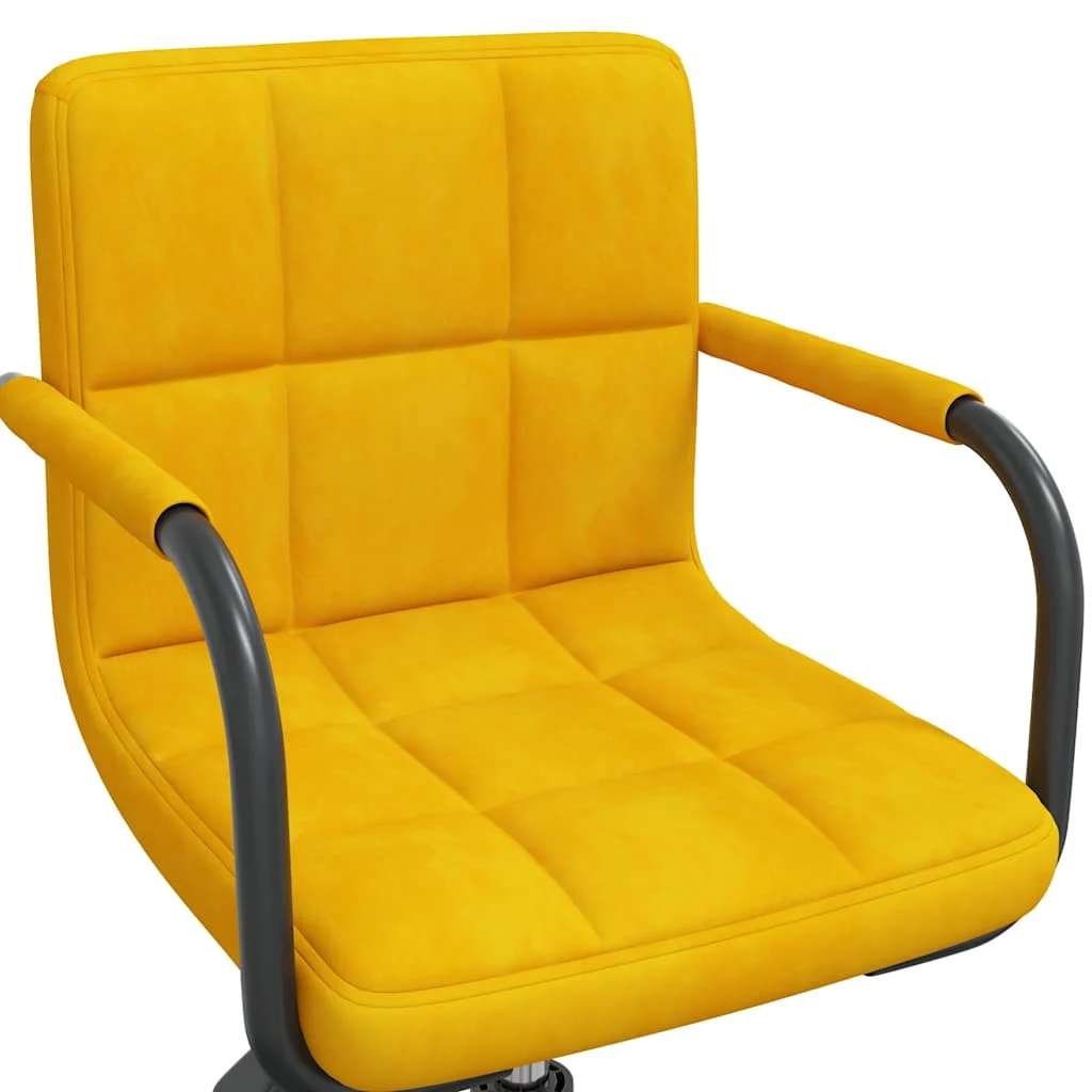 Chaise pivotante de bureau 48 x 47 x 88,5 cm jaune moutarde velours – vue de dessus