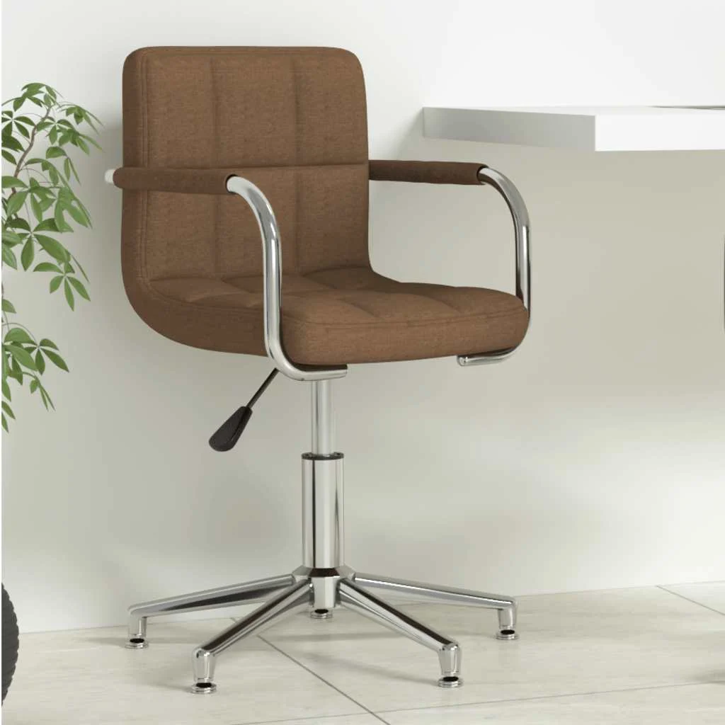 Chaise pivotante de bureau 48 x 47 x 88,5 cm marron tissu – vue d’ensemble