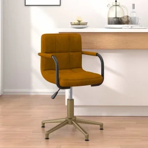 Chaise pivotante de bureau 48 x 47 x 88,5 cm marron velours – vue d’ensemble