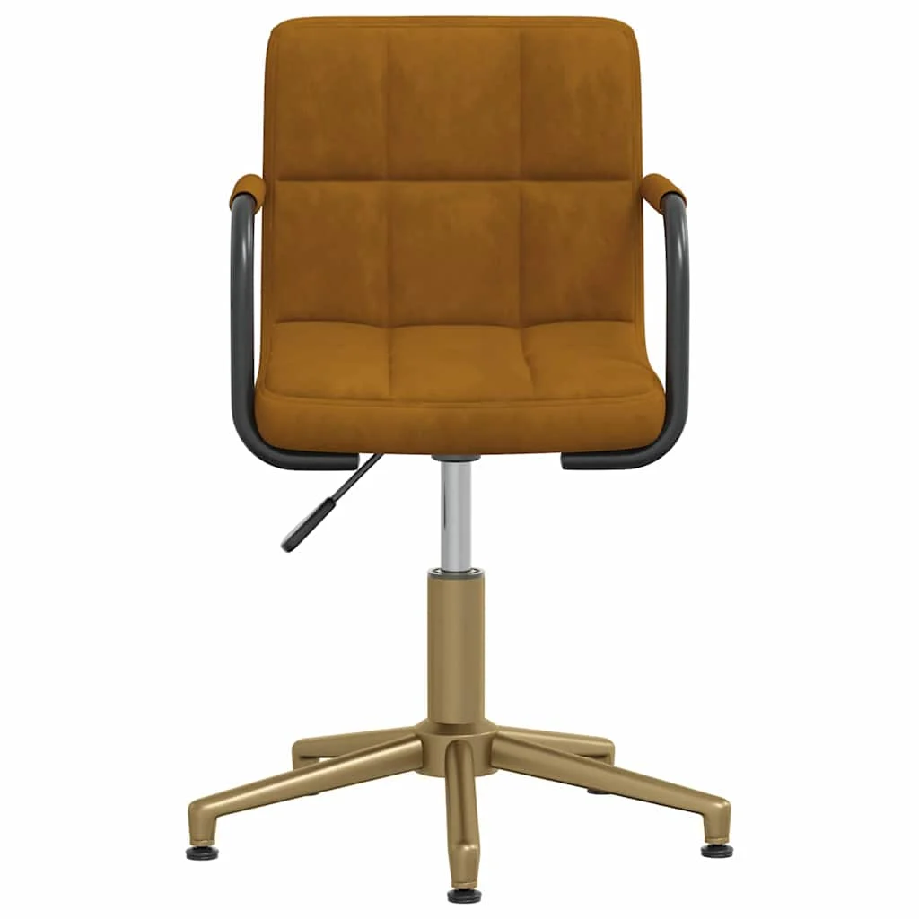 Chaise pivotante de bureau 48 x 47 x 88,5 cm marron velours – vue de côté