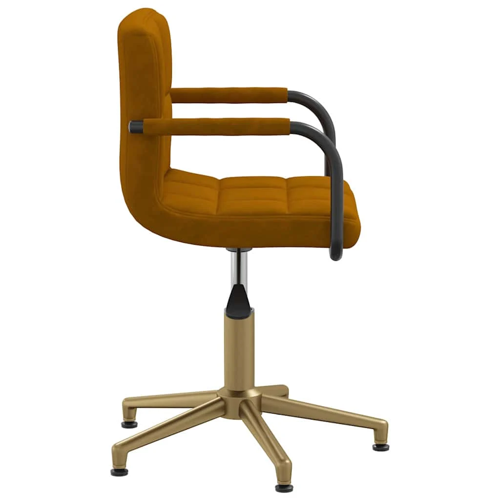 Chaise pivotante de bureau 48 x 47 x 88,5 cm marron velours – vue de détail