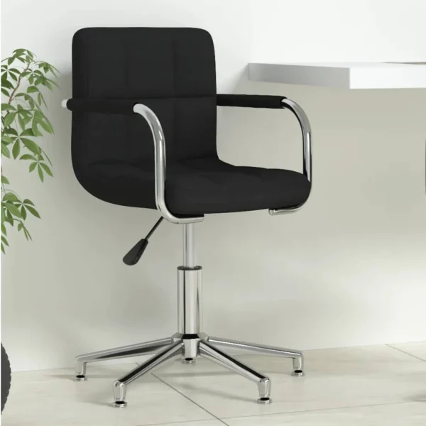 Chaise pivotante de bureau 48 x 47 x 88,5 cm noir tissu – vue d’ensemble