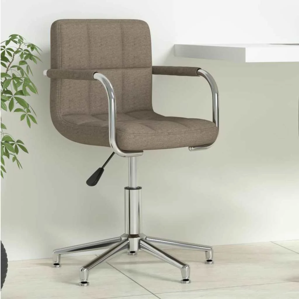 Chaise pivotante de bureau 48 x 47 x 88,5 cm taupe tissu – vue d’ensemble