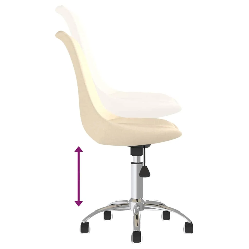 Chaise pivotante de bureau 48 x 58 x 93 cm crème tissu – vue de dessus