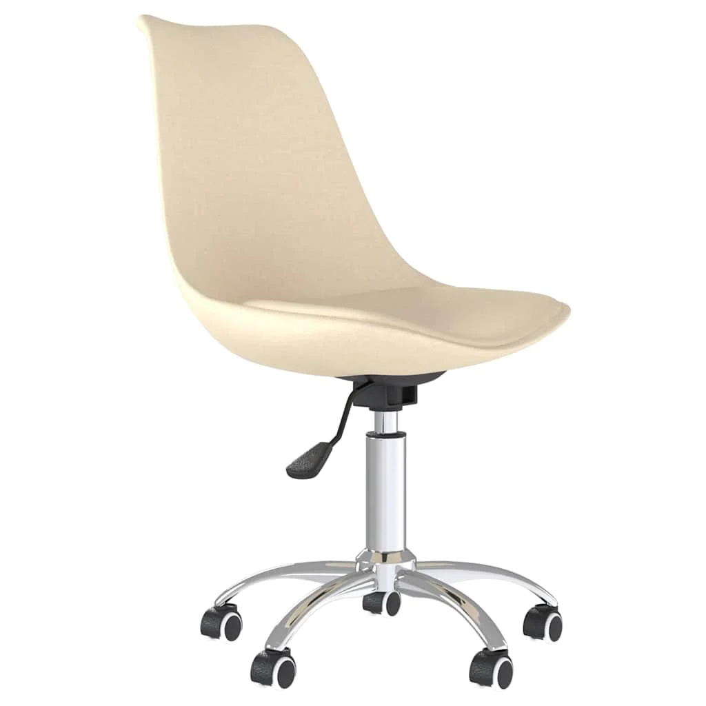 Chaise pivotante de bureau 48 x 58 x 93 cm crème tissu – vue de face