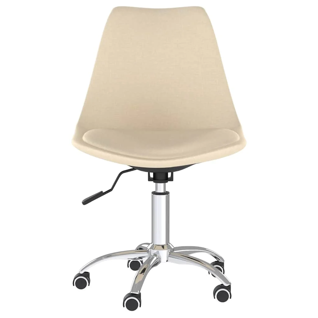 Chaise pivotante de bureau 48 x 58 x 93 cm crème tissu – vue de côté