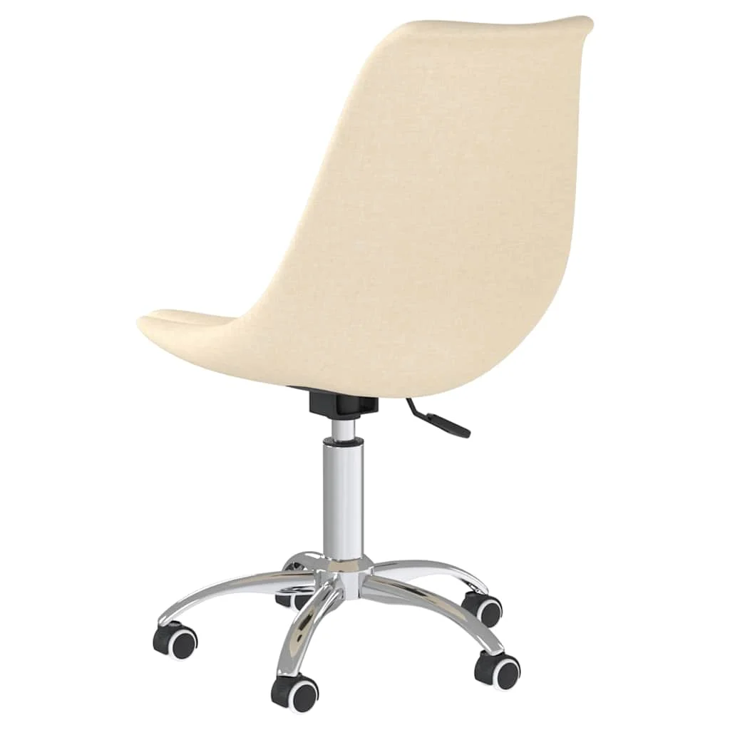 Chaise pivotante de bureau 48 x 58 x 93 cm crème tissu – vue de détail