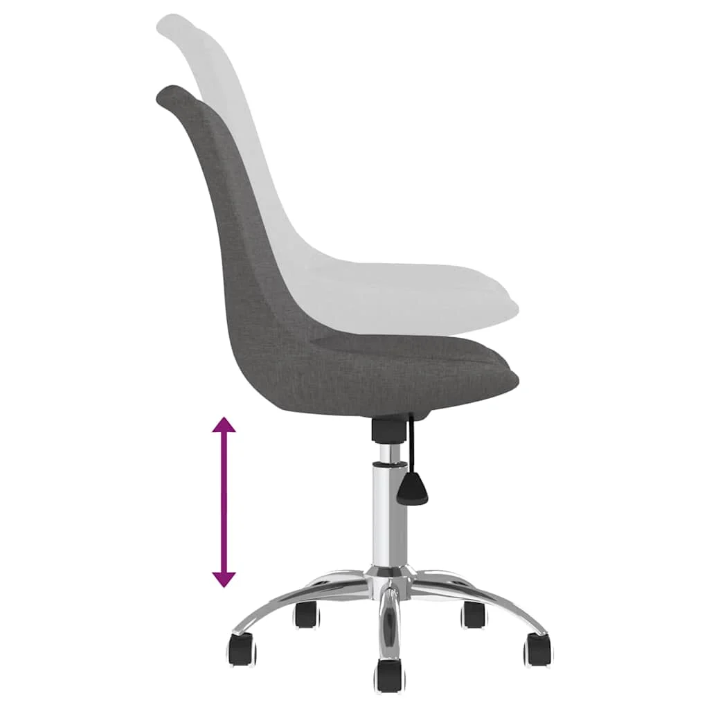 Chaise pivotante de bureau 48 x 58 x 93 cm gris foncé tissu – vue de dessus