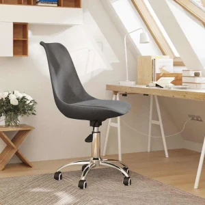 Chaise pivotante de bureau 48 x 58 x 93 cm gris foncé tissu – vue d’ensemble