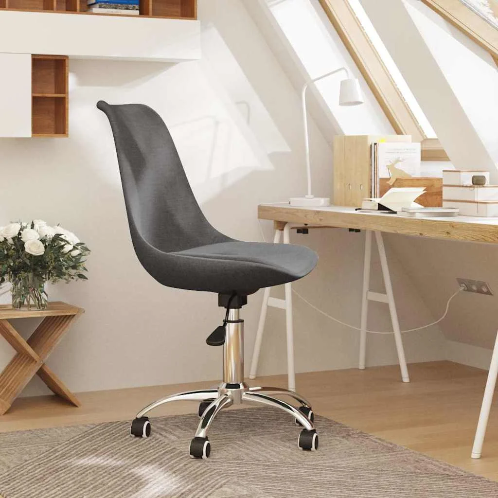 Chaise pivotante de bureau 48 x 58 x 93 cm gris foncé tissu – vue d’ensemble