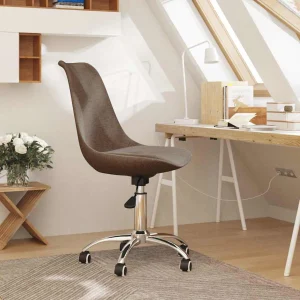 Chaise pivotante de bureau 48 x 58 x 93 cm taupe tissu – vue d’ensemble