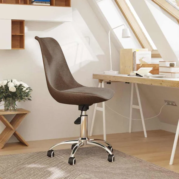 Chaise pivotante de bureau 48 x 58 x 93 cm taupe tissu – vue d’ensemble