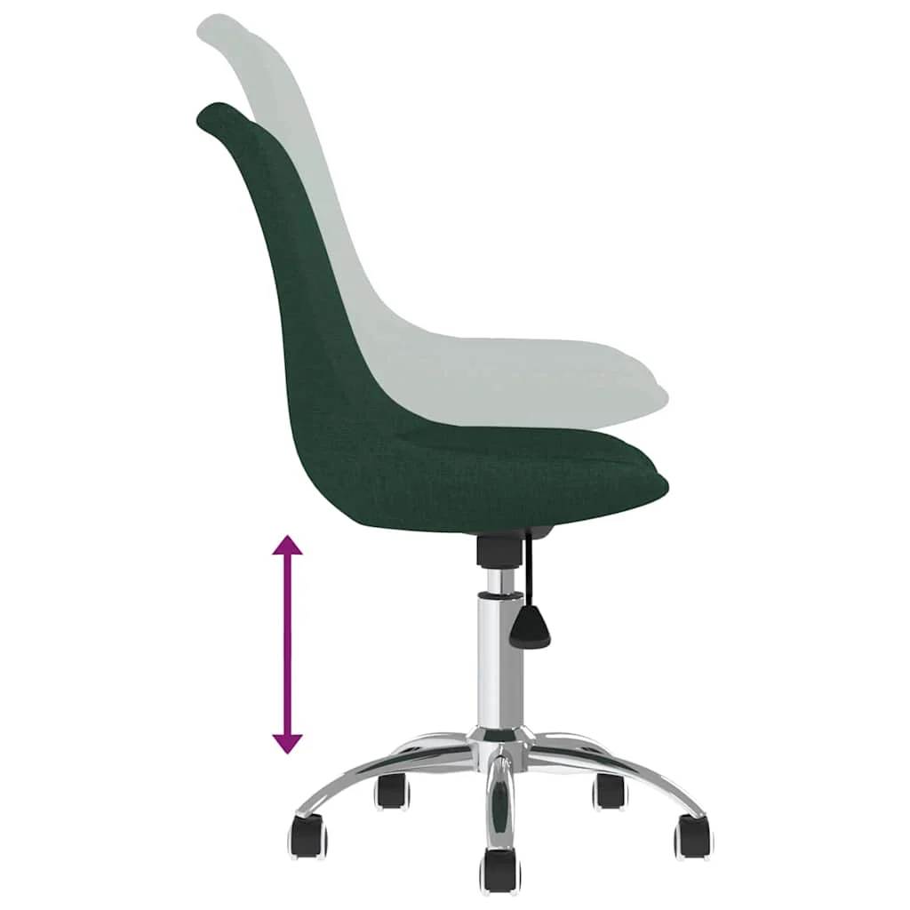 Chaise pivotante de bureau 48 x 58 x 93 cm vert foncé tissu – vue de dessus