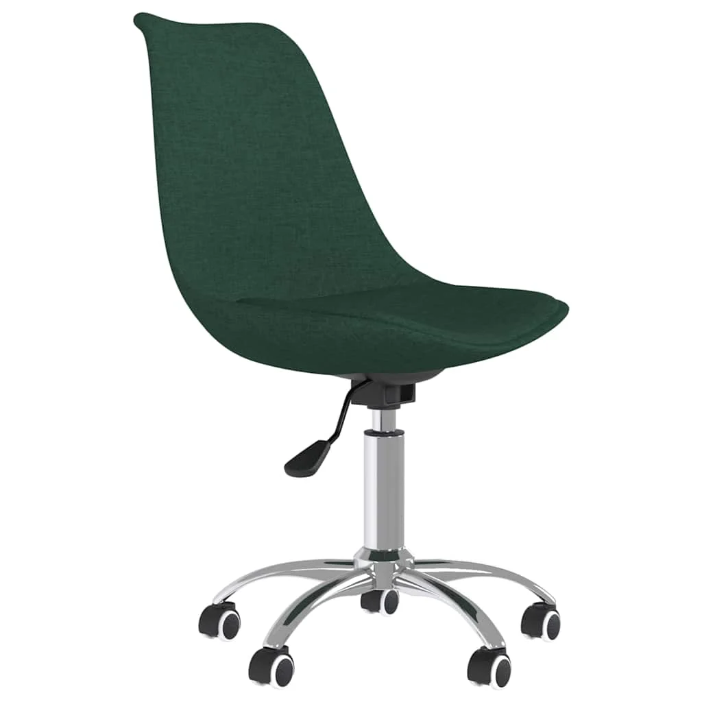 Chaise pivotante de bureau 48 x 58 x 93 cm vert foncé tissu – vue de face