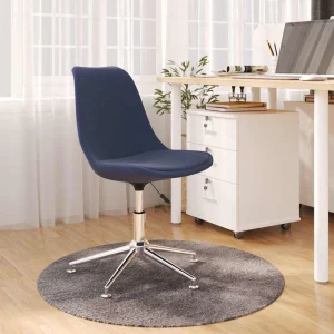 Chaise pivotante de bureau 48 x 59 x 94 cm bleu tissu – vue d’ensemble