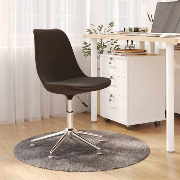 Chaise pivotante de bureau 48 x 59 x 94 cm marron foncé tissu – vue d’ensemble