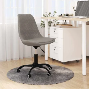 Chaise pivotante de bureau 49 x 51,5 x 93 cm gris clair tissu – vue d’ensemble