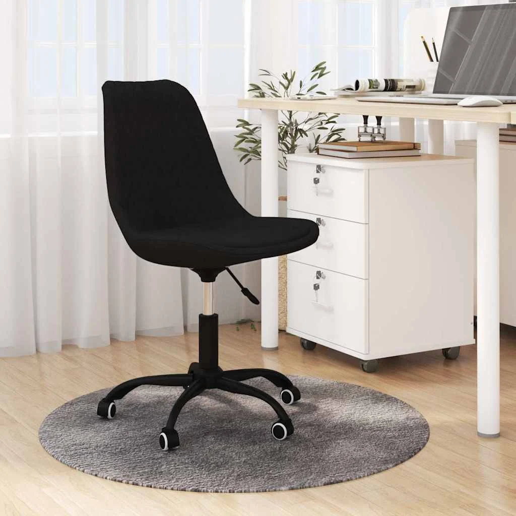 Chaise pivotante de bureau 49 x 51,5 x 93 cm noir tissu – vue d’ensemble