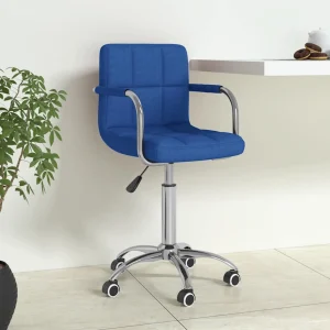 Chaise pivotante de bureau 50 x 47 x 86 cm bleu tissu – vue d’ensemble