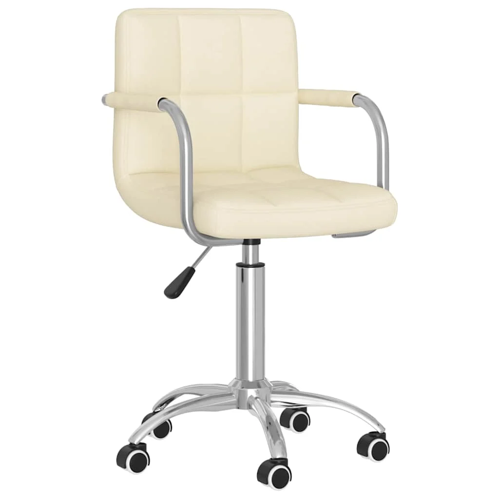 Chaise pivotante de bureau 50 x 47 x 86 cm crème tissu – vue de face