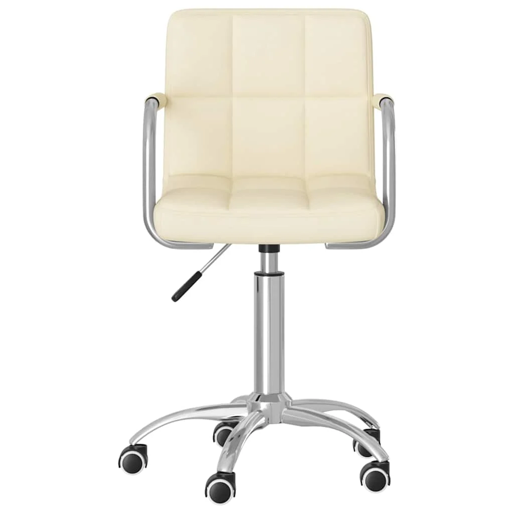 Chaise pivotante de bureau 50 x 47 x 86 cm crème tissu – vue de côté
