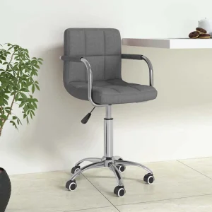 Chaise pivotante de bureau 50 x 47 x 86 cm gris clair tissu – vue d’ensemble