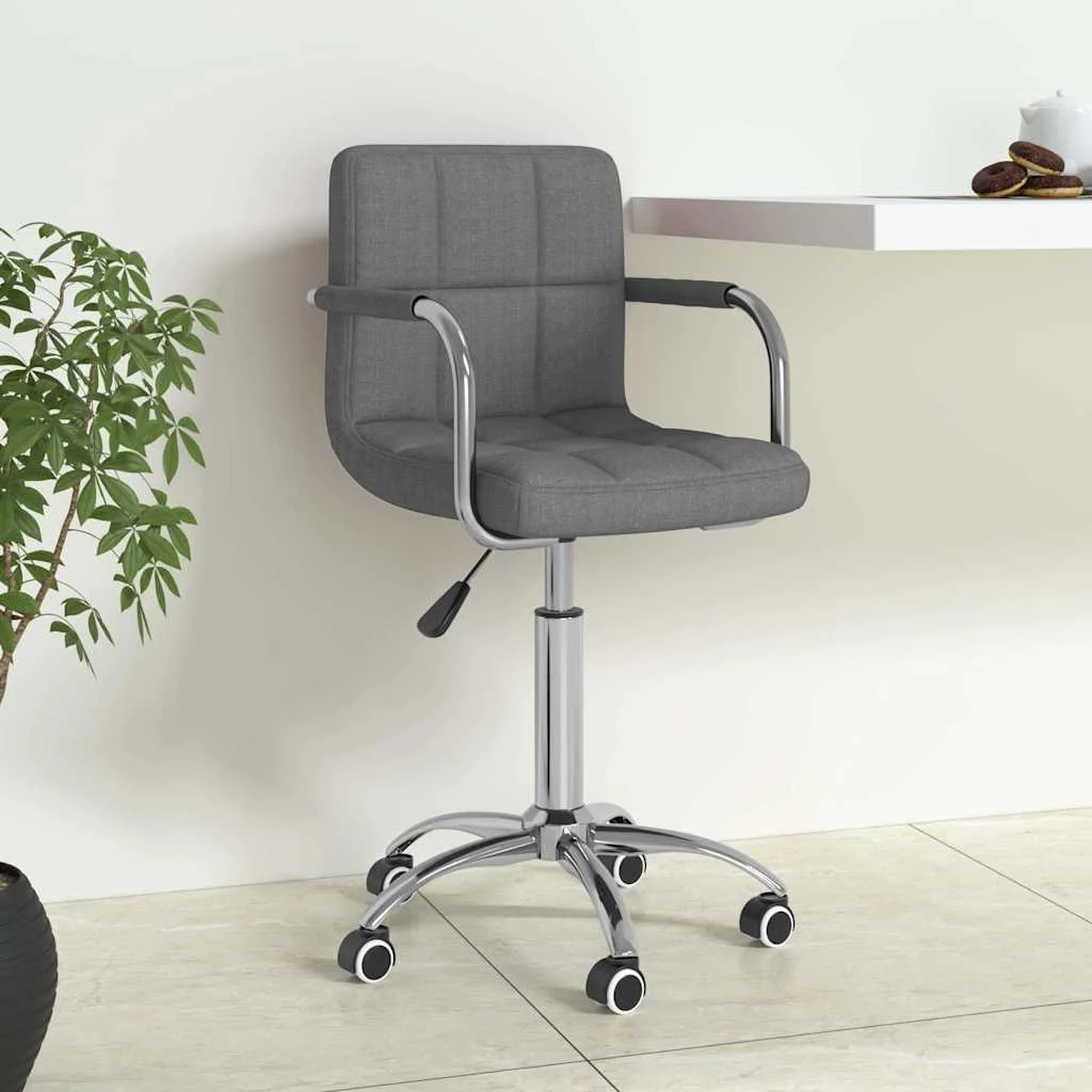 Chaise pivotante de bureau 50 x 47 x 86 cm gris clair tissu – vue d’ensemble