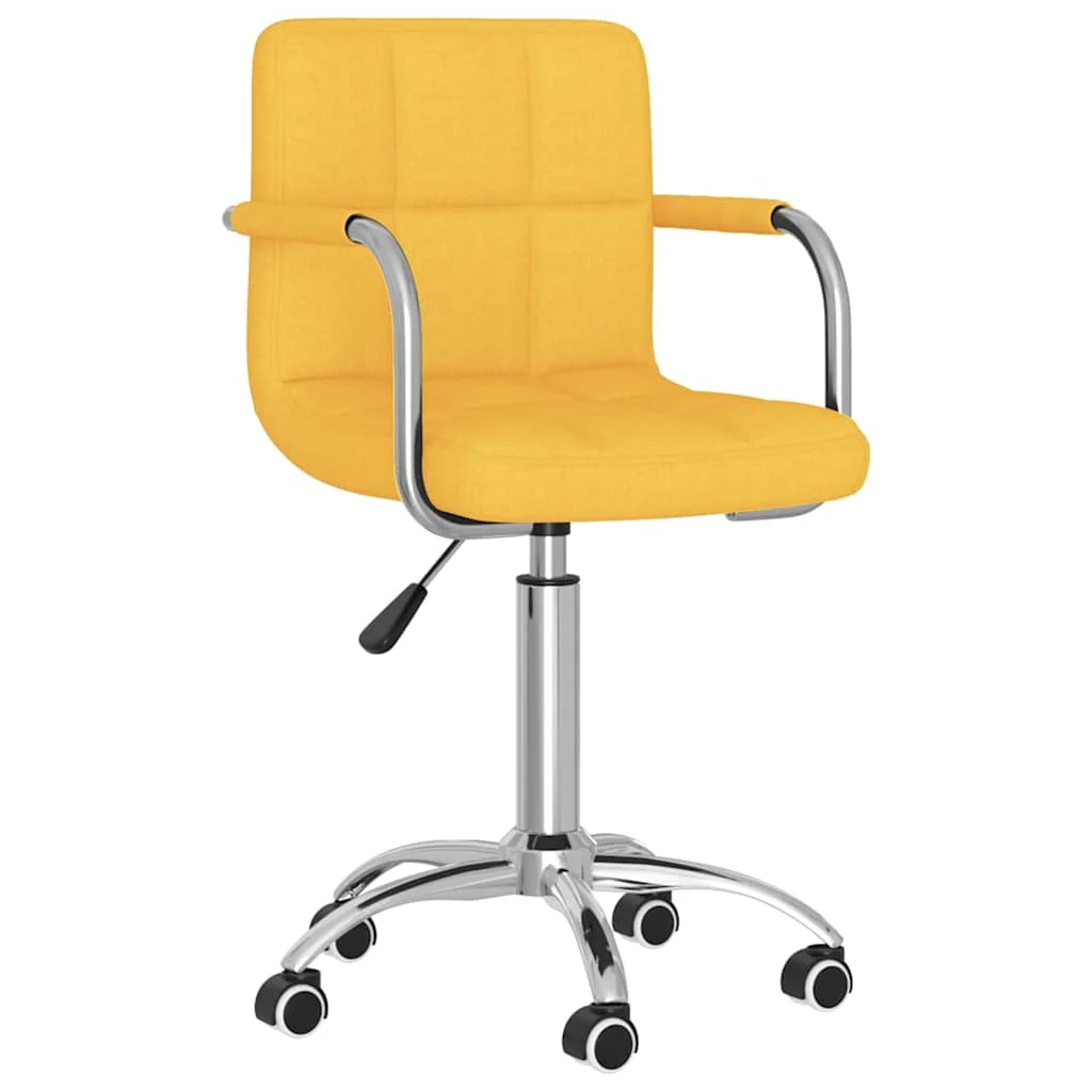 Chaise pivotante de bureau 50 x 47 x 86 cm jaune moutarde tissu – vue de face