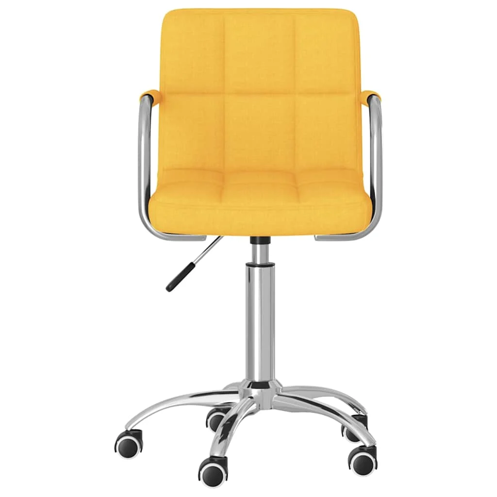 Chaise pivotante de bureau 50 x 47 x 86 cm jaune moutarde tissu – vue de côté