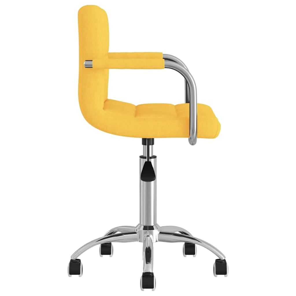 Chaise pivotante de bureau 50 x 47 x 86 cm jaune moutarde tissu – vue de détail