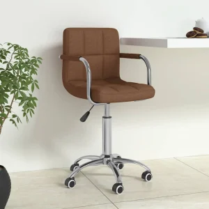 Chaise pivotante de bureau 50 x 47 x 86 cm marron tissu – vue d’ensemble