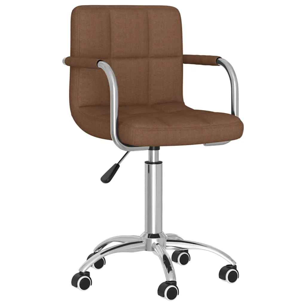 Chaise pivotante de bureau 50 x 47 x 86 cm marron tissu – vue de face