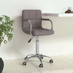 Chaise pivotante de bureau 50 x 47 x 86 cm taupe tissu – vue d’ensemble