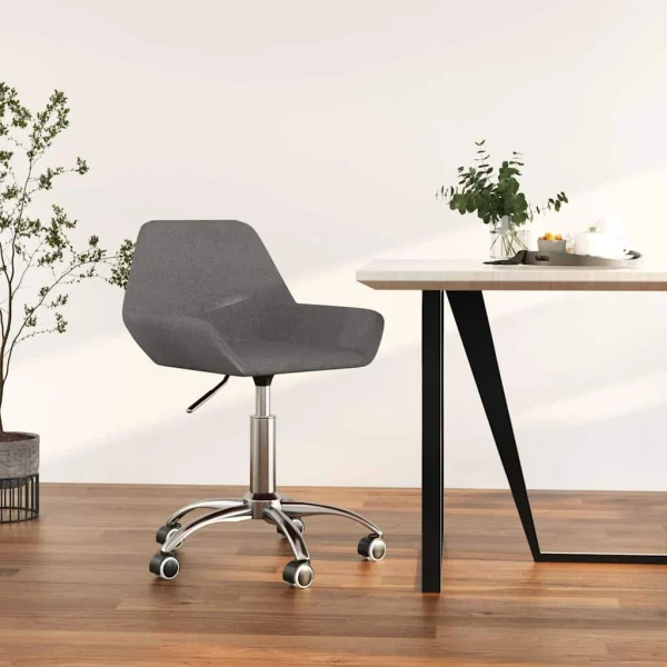 Chaise pivotante de bureau 50 x 51 x 86 cm gris foncé tissu – vue d’ensemble