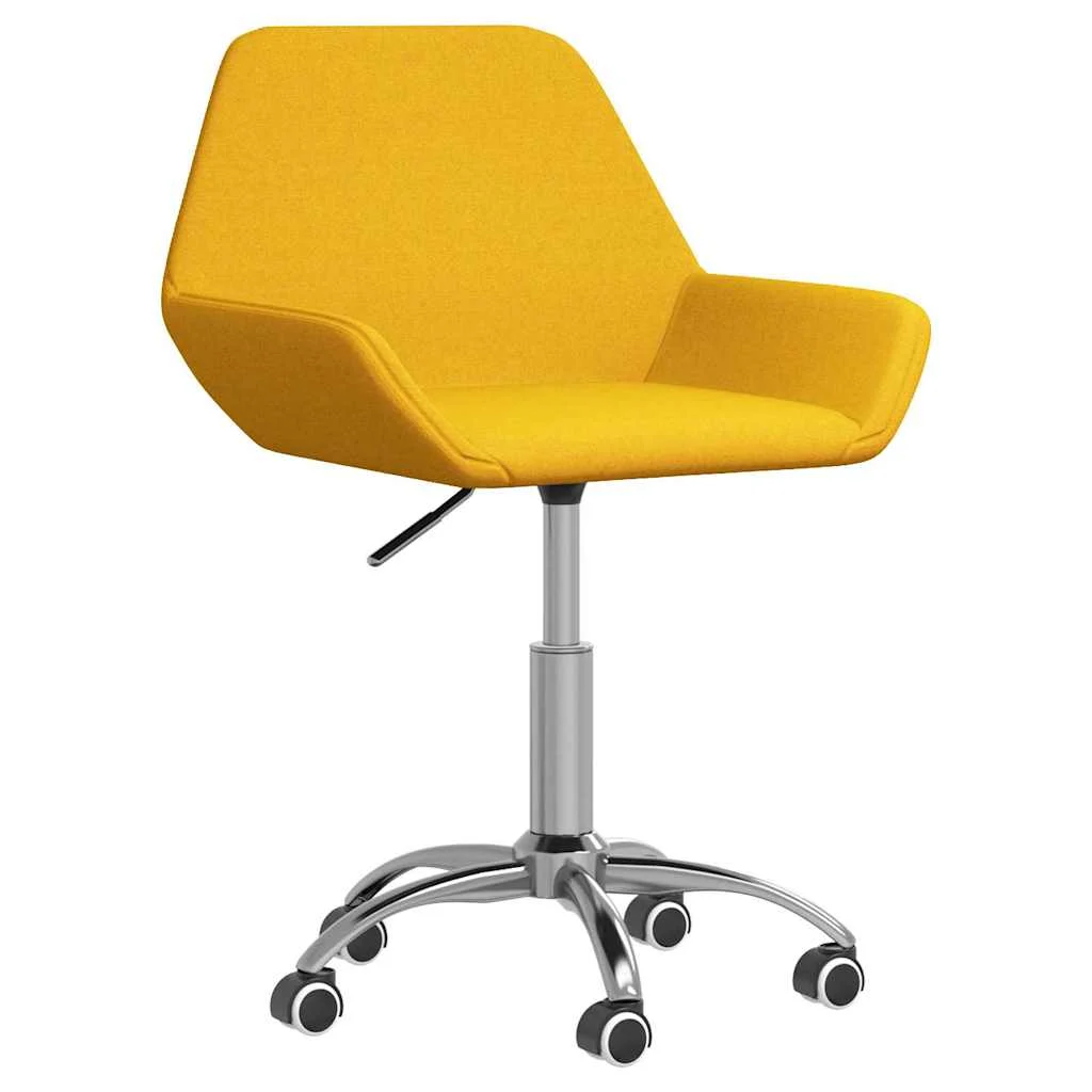 Chaise pivotante de bureau 50 x 51 x 86 cm jaune moutarde tissu – vue de face