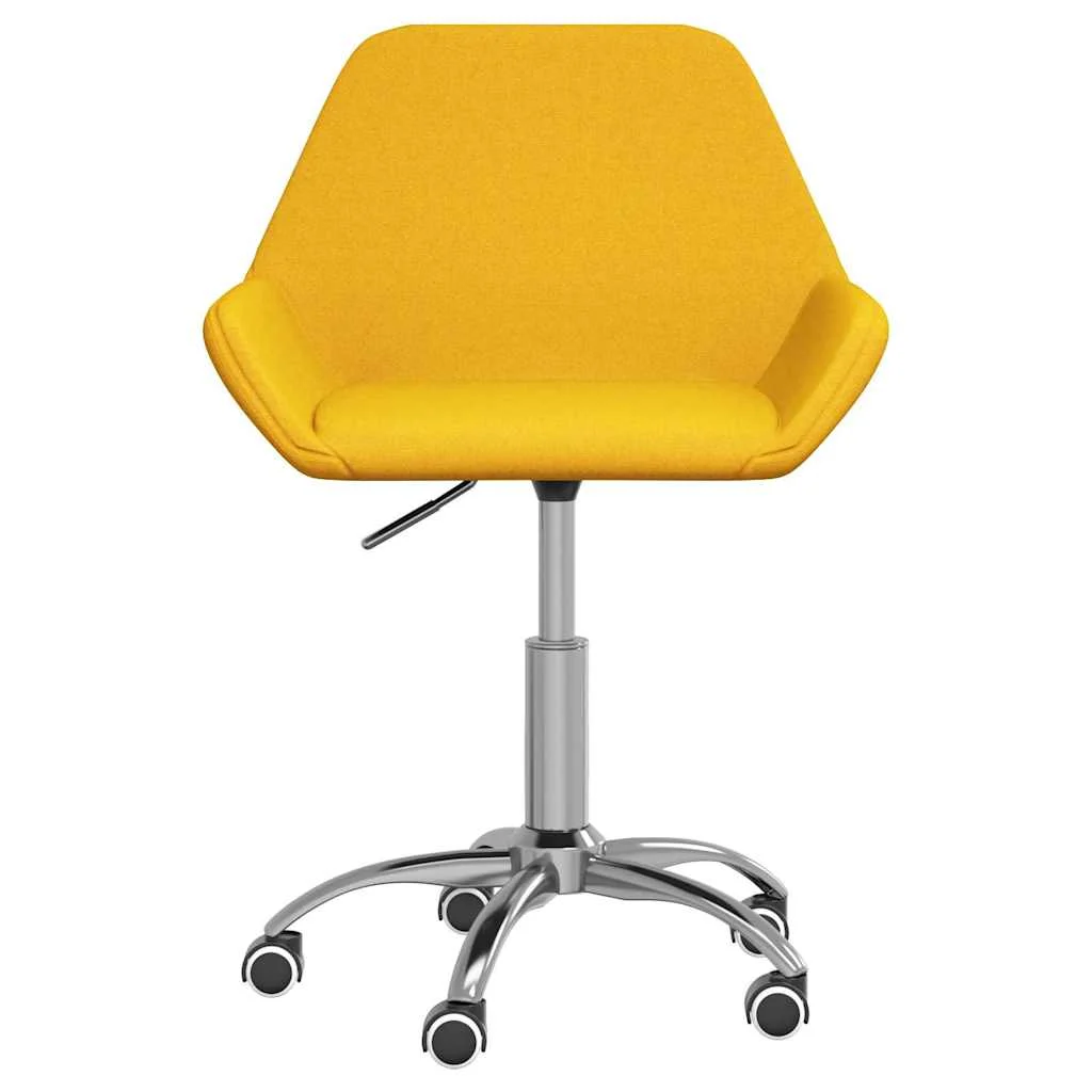 Chaise pivotante de bureau 50 x 51 x 86 cm jaune moutarde tissu – vue de côté