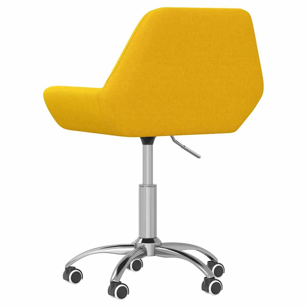 Chaise pivotante de bureau 50 x 51 x 86 cm jaune moutarde tissu – vue de détail