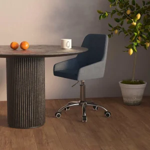Chaise pivotante de bureau 50 x 51 x 87 cm gris foncé tissu – vue d’ensemble