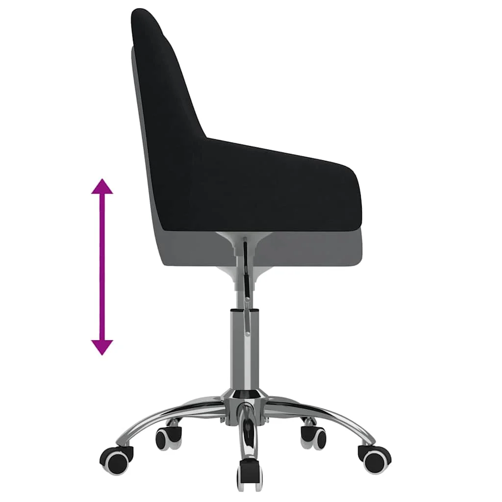 Chaise pivotante de bureau 50 x 51 x 87 cm noir tissu – vue de dessus