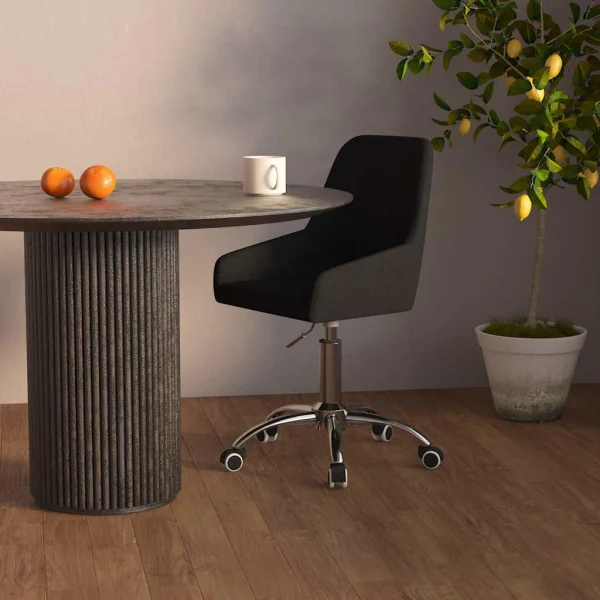 Chaise pivotante de bureau 50 x 51 x 87 cm noir tissu – vue d’ensemble