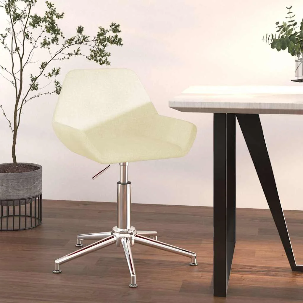 Chaise pivotante de bureau 50 x 51 x 90 cm crème tissu – vue d’ensemble