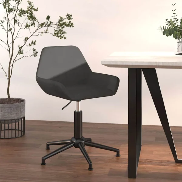 Chaise pivotante de bureau 50 x 51 x 90 cm gris foncé velours – vue d’ensemble