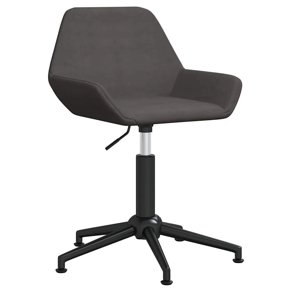 Chaise pivotante de bureau 50 x 51 x 90 cm gris foncé velours – vue de face