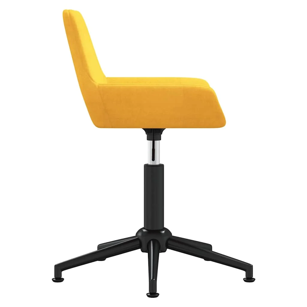 Chaise pivotante de bureau 50 x 51 x 90 cm jaune moutarde velours – vue en situation