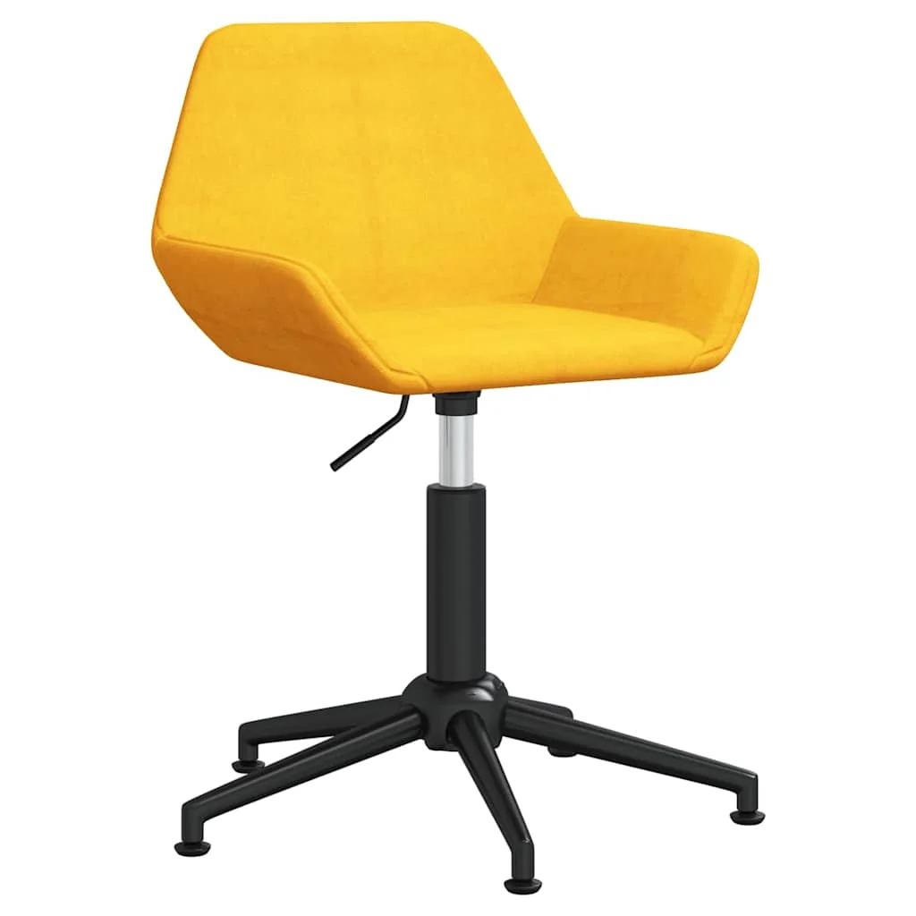 Chaise pivotante de bureau 50 x 51 x 90 cm jaune moutarde velours – vue de face
