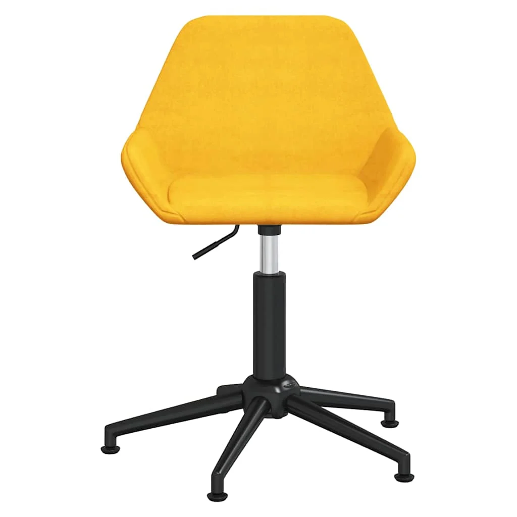 Chaise pivotante de bureau 50 x 51 x 90 cm jaune moutarde velours – vue de côté