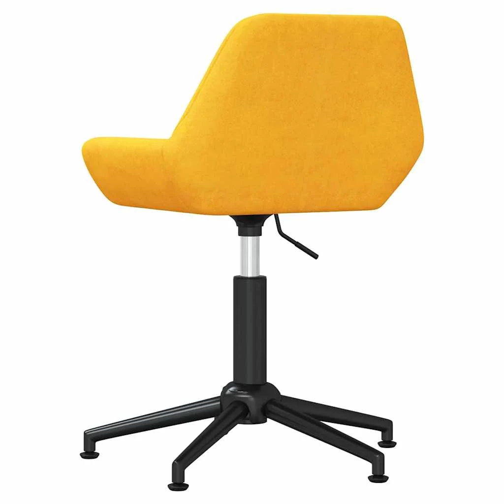 Chaise pivotante de bureau 50 x 51 x 90 cm jaune moutarde velours – vue de détail